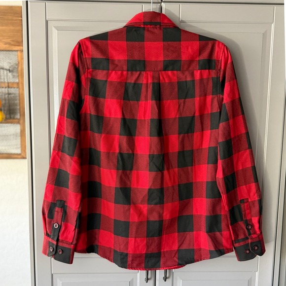 DIXXON Flannel Company Women's OG REDRUM Plaid Button Up Shirt(OG) Red Black, M - Picture 6 of 9
